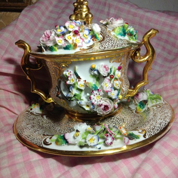 19th C. Old Paris Covered mug, 1850's -60's - Picture 3 of 13